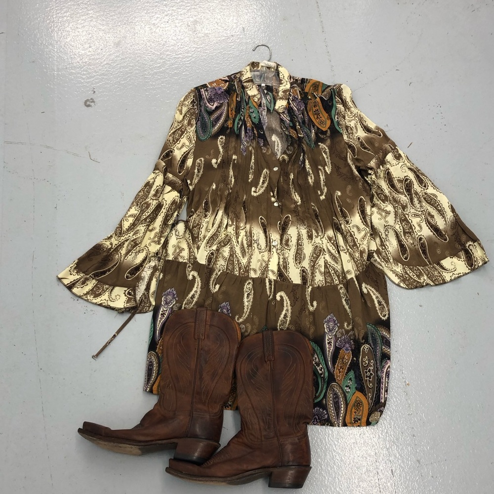 UMGEE style tunic Brown and cream EUC L